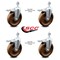 Service Caster 5 Inch High Temp Phenolic Swivel 1/2 Inch Stem Caster Set with Total Lock Brake SCC-TSTTL20S514-PHRHT-121315-4 - alternate 4